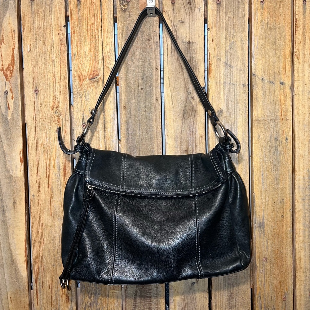 Alfani Black Leather Shoulder Bag